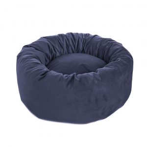 Cama redonda velvet azul